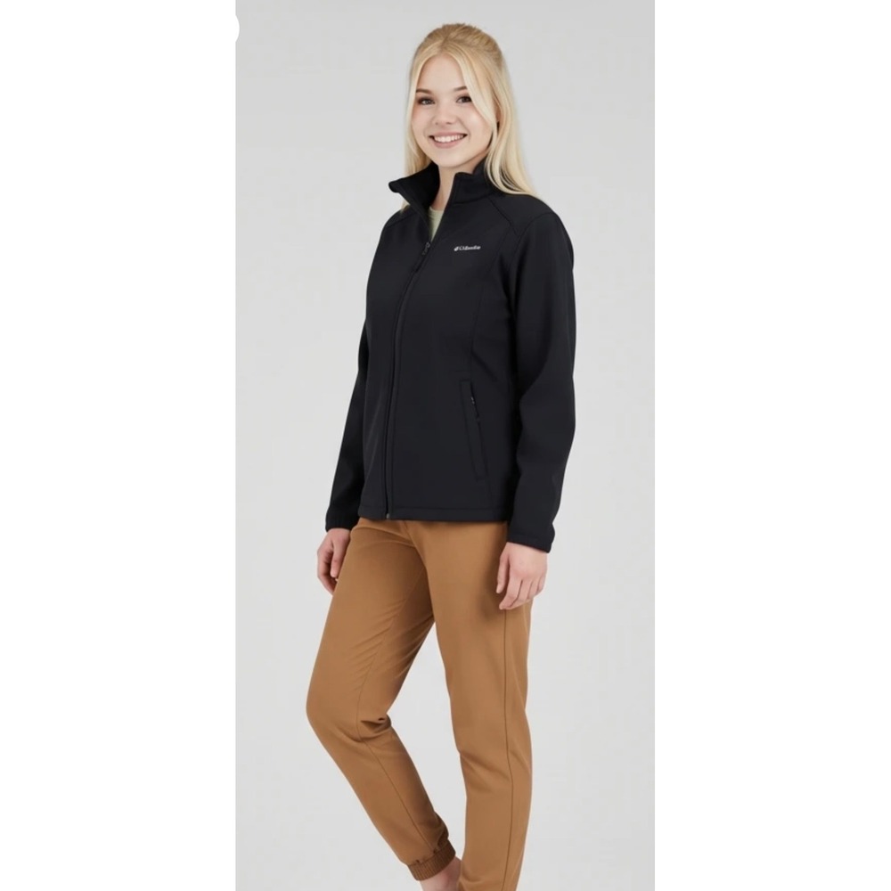 Columbia Kruser Ridge II Softshell Jacket Womens Large Black Full Zip Outdoor